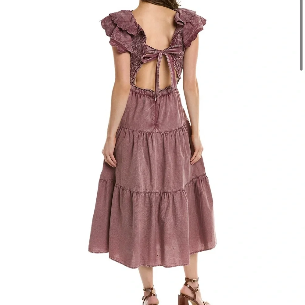 NWT SEA NY Heidi Heart Quilt Flutter Midi Dress Size 10 - Picture 2 of 7